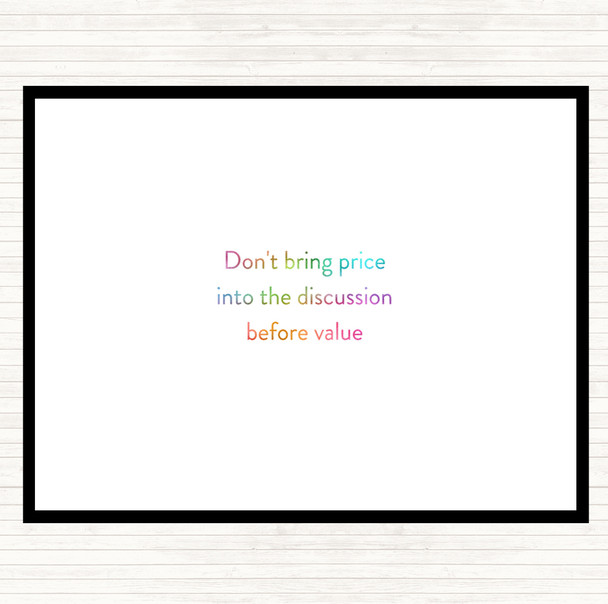 Price Before Value Rainbow Quote Placemat