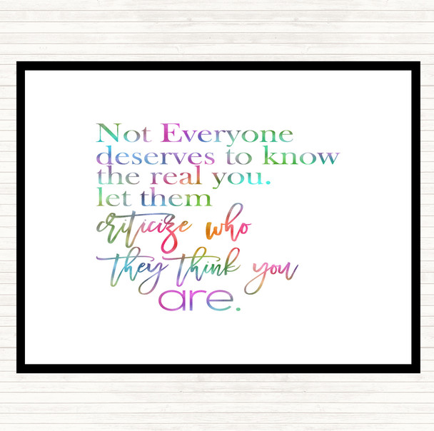 Real You Rainbow Quote Placemat