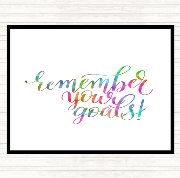 Remember Your Goals Rainbow Quote Placemat