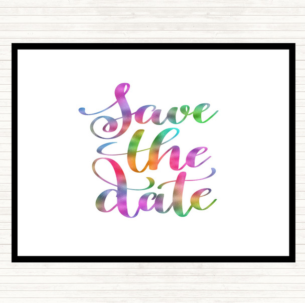 Save The Date Rainbow Quote Placemat