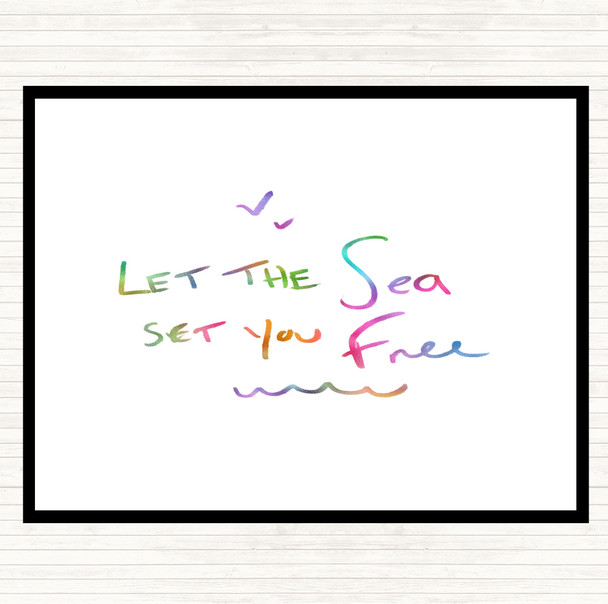 Sea Set Free Rainbow Quote Placemat