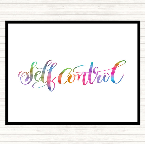 Self Control Rainbow Quote Placemat