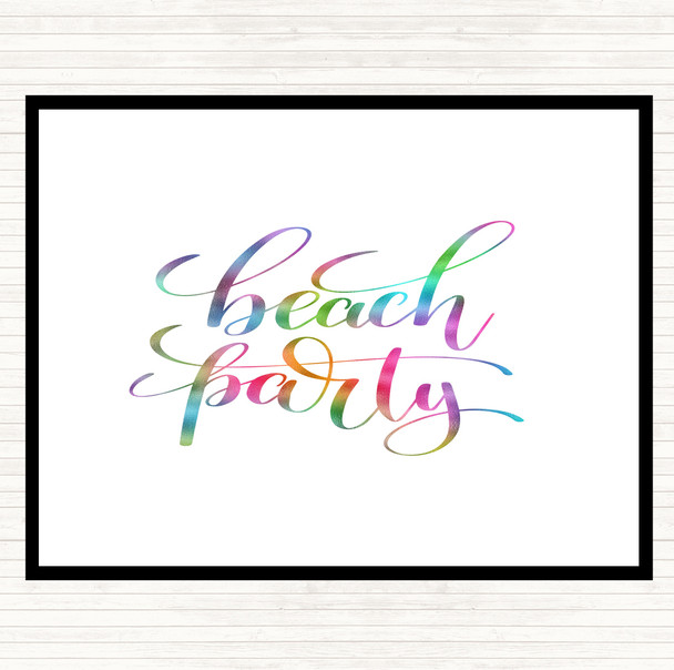 Beach Party Rainbow Quote Placemat
