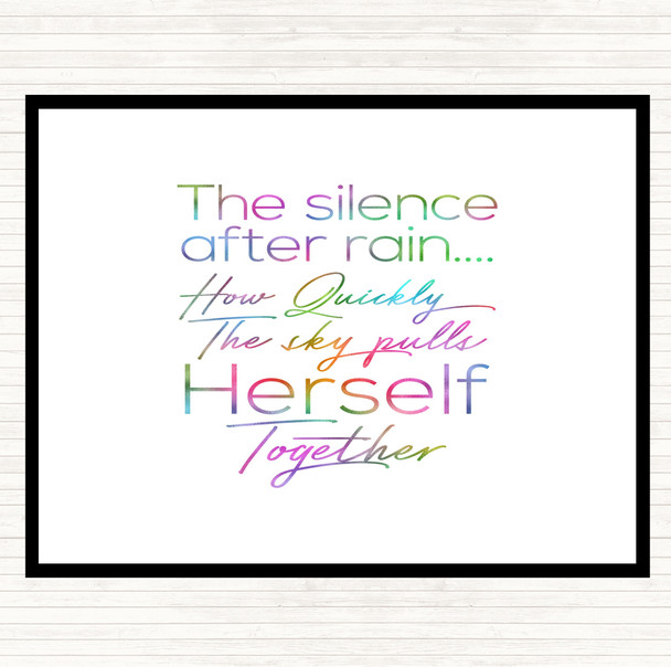 Silence After Rain Rainbow Quote Placemat