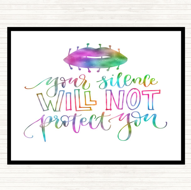 Silence Not Protect Rainbow Quote Placemat