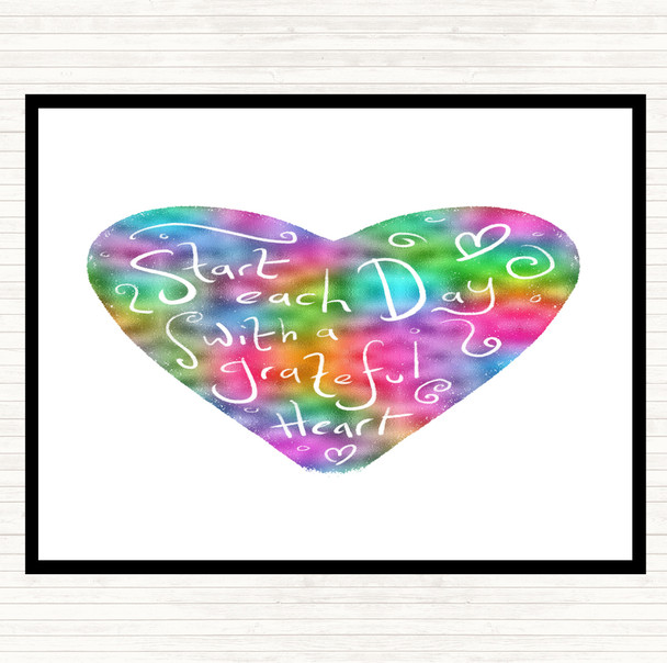 Start Each Day Grateful Rainbow Quote Placemat