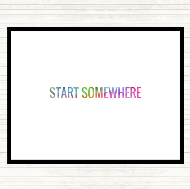 Start Somewhere Rainbow Quote Placemat