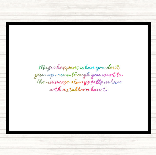 Stubborn Heart Rainbow Quote Placemat