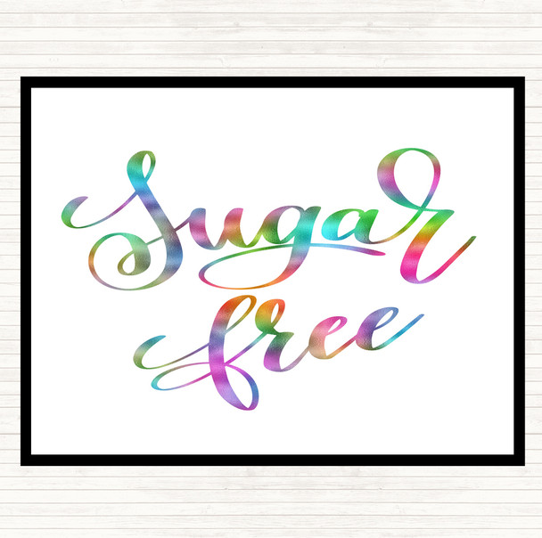 Sugar Free Rainbow Quote Placemat