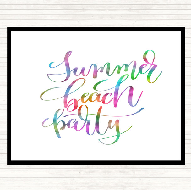 Summer Beach Party Rainbow Quote Placemat