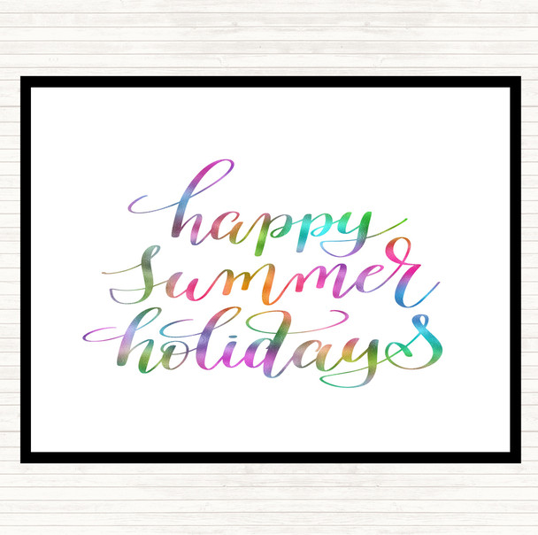 Summer Holidays Rainbow Quote Placemat