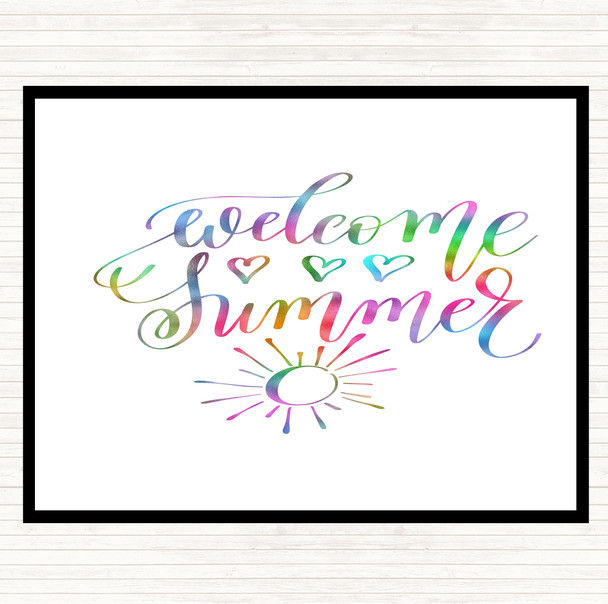 Summer Welcome Rainbow Quote Placemat