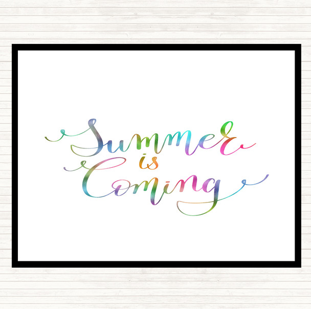 Summers Coming Rainbow Quote Placemat