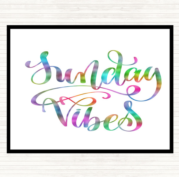 Sunday Vibes Rainbow Quote Placemat