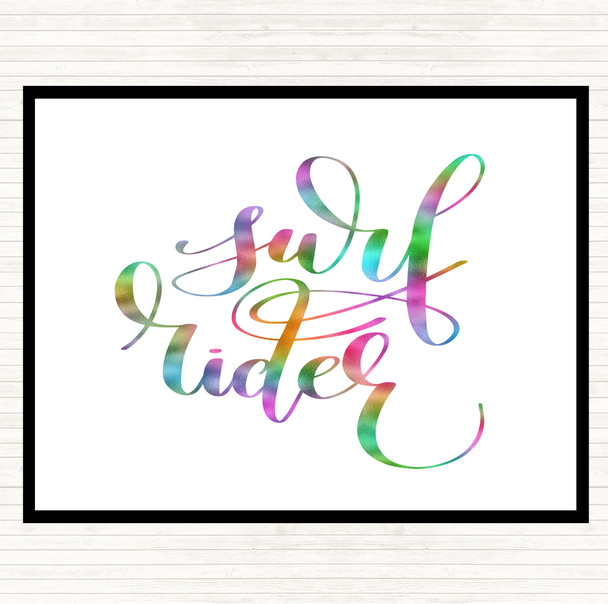 Surf Rider Rainbow Quote Placemat