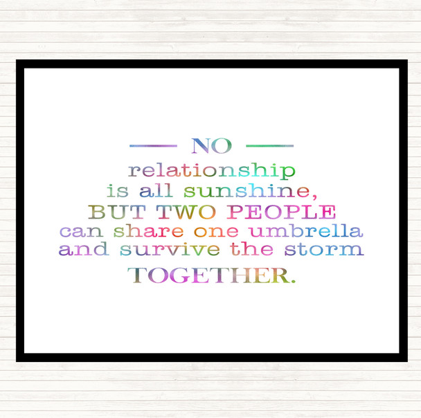 Survive The Storm Rainbow Quote Placemat