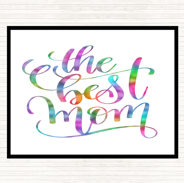 The Best Mom Rainbow Quote Placemat