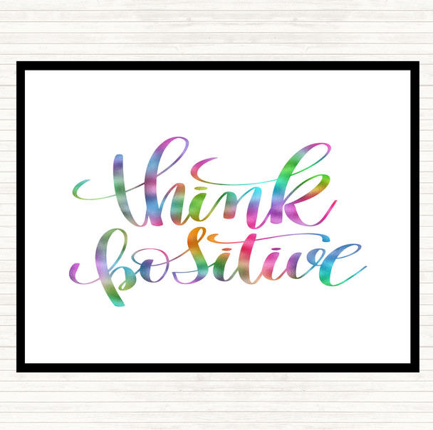 Think Positive Rainbow Quote Placemat