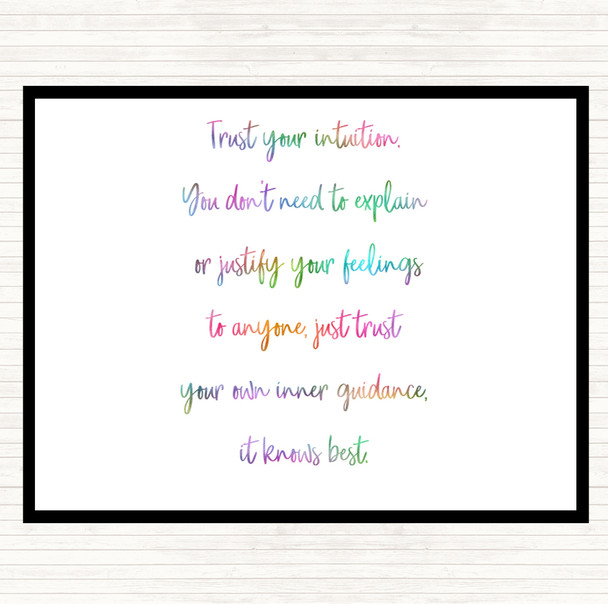 Trust Your Intuition Rainbow Quote Placemat