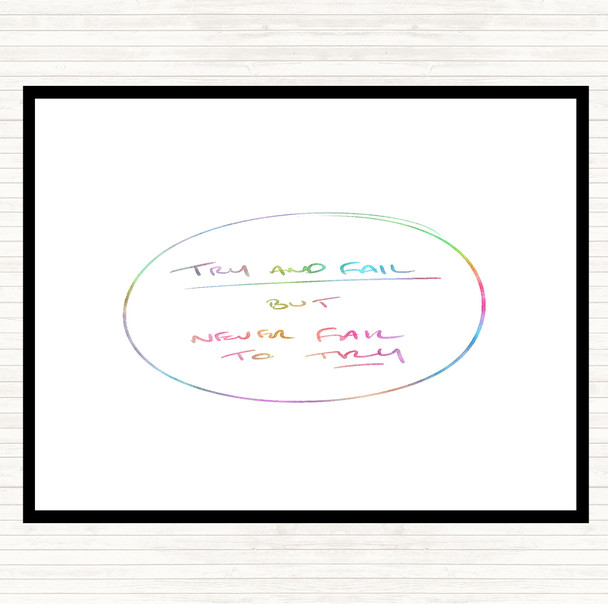 Try And Fail Rainbow Quote Placemat