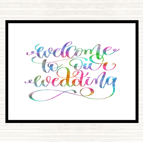 Welcome To Our Wedding Rainbow Quote Placemat