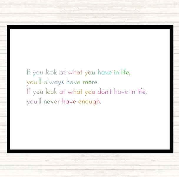 What You Have In Life Rainbow Quote Placemat