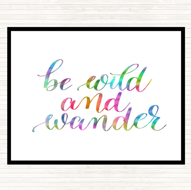 Wild And Wander Rainbow Quote Placemat
