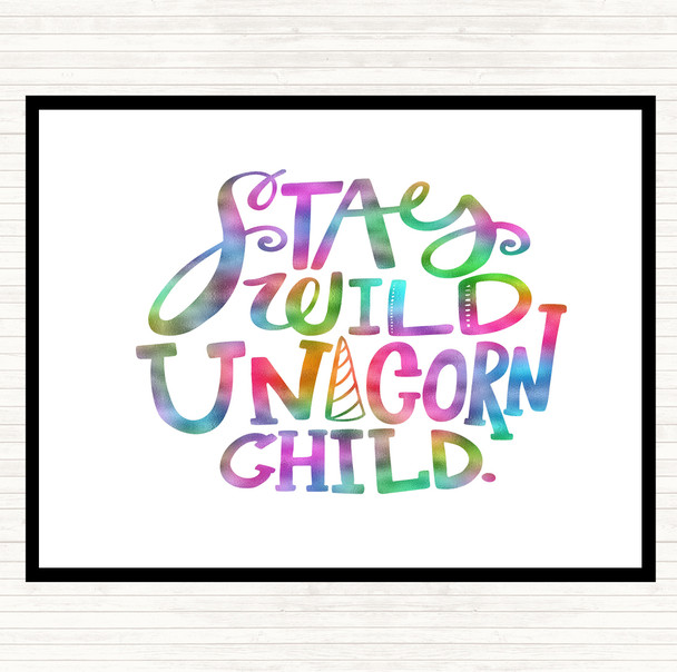 Wild Unicorn Child Rainbow Quote Placemat