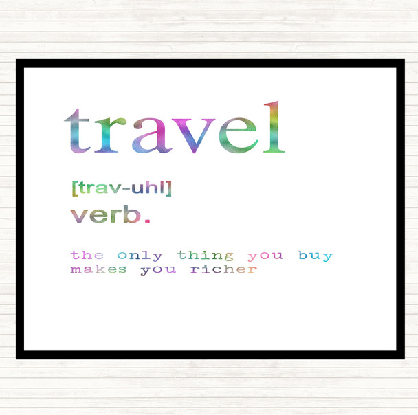 Word Definition Travel Rainbow Quote Placemat