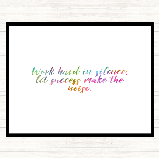 Work Hard Rainbow Quote Placemat