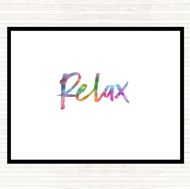 Bold Relax Rainbow Quote Placemat