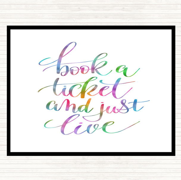 Book Ticket Live Rainbow Quote Placemat