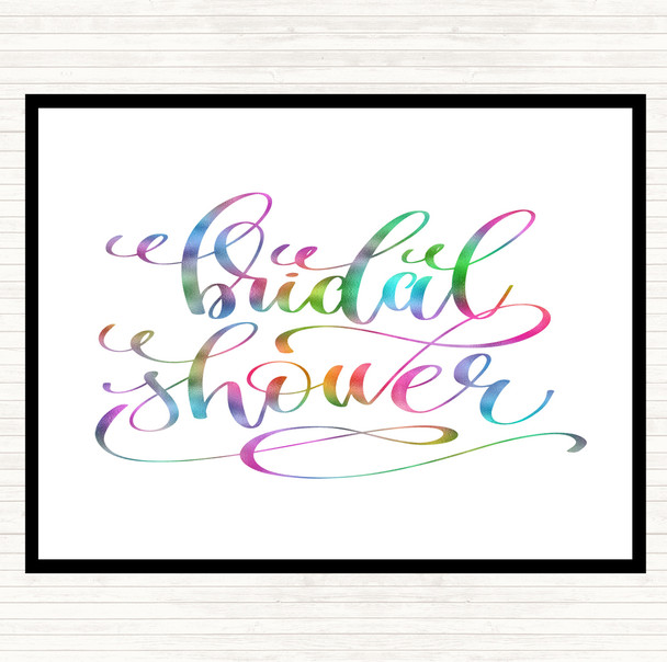 Bridal Shower Rainbow Quote Placemat