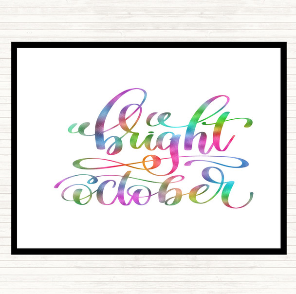 Bright October Rainbow Quote Placemat