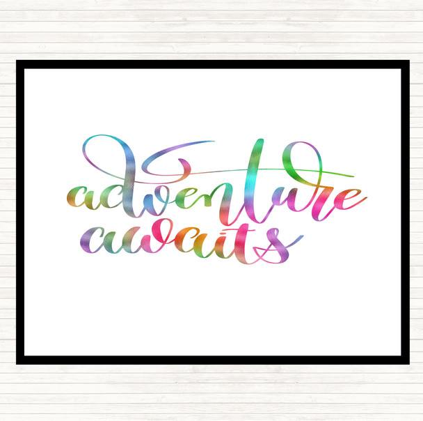 Adventure Awaits Rainbow Quote Placemat