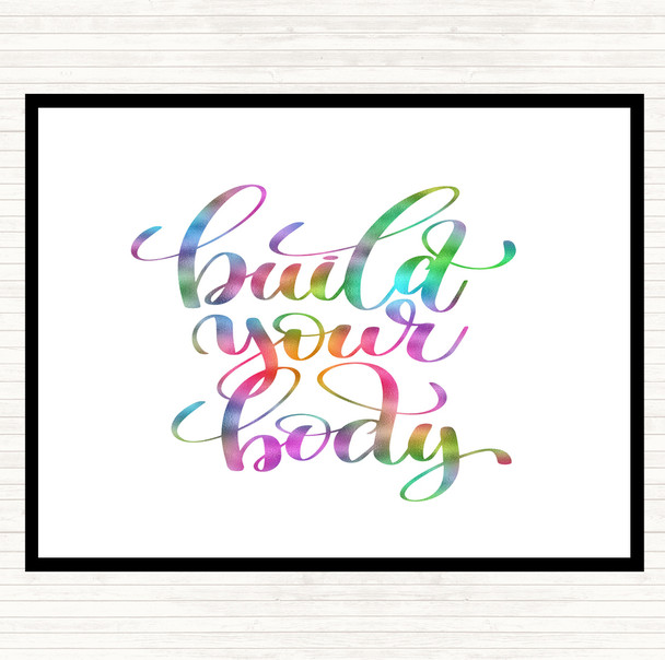 Build Your Body Rainbow Quote Placemat