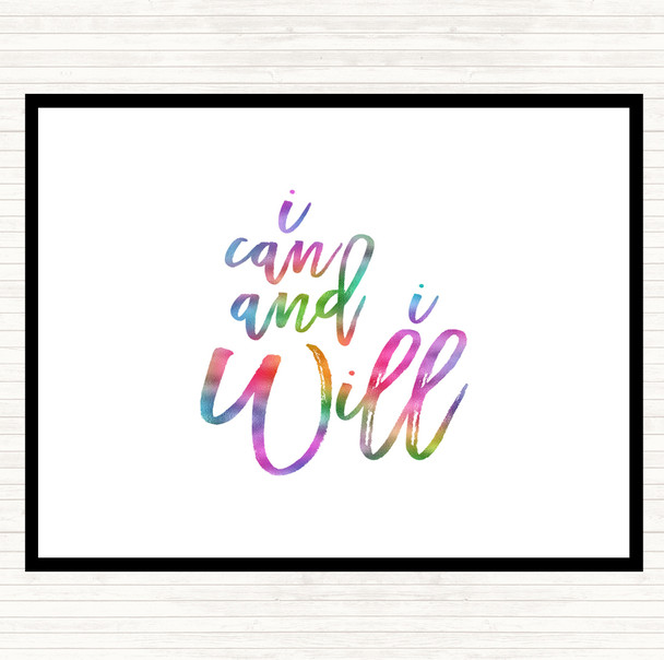 Can And Will Rainbow Quote Placemat