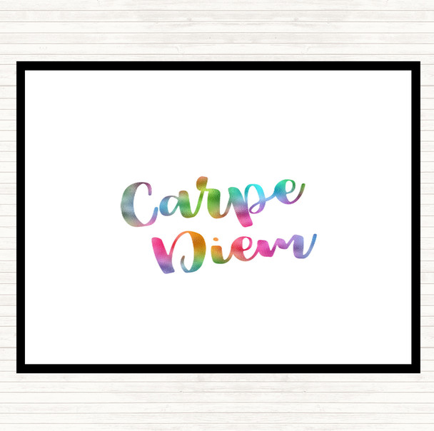 Carpe Diem Rainbow Quote Placemat