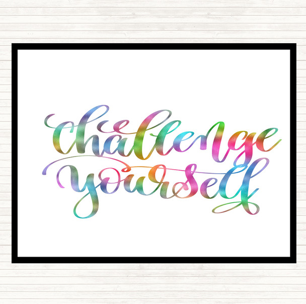 Challenge Yourself Rainbow Quote Placemat