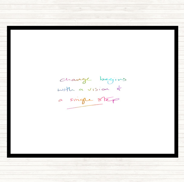 Change Simple Step Rainbow Quote Placemat