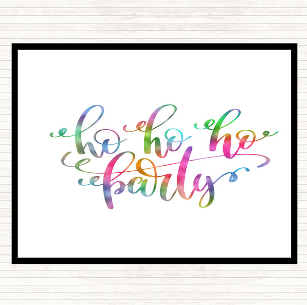 Christmas Ho Ho Ho Party Rainbow Quote Placemat