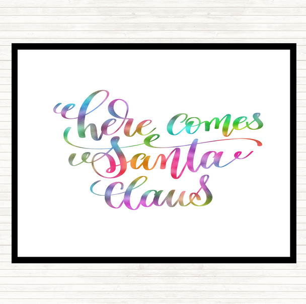 Christmas Santa Claus Rainbow Quote Placemat
