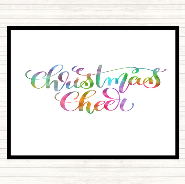 Christmas Xmas Cheer Rainbow Quote Placemat