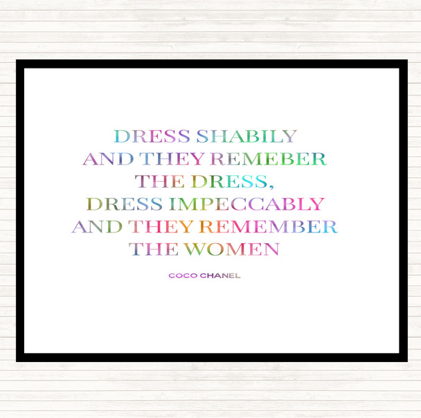 Coco Chanel Dress Rainbow Quote Placemat