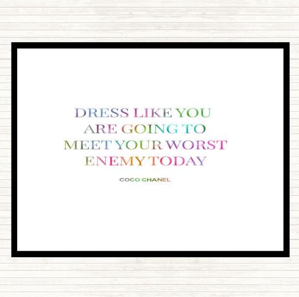 Coco Chanel Worst Enemy Rainbow Quote Placemat