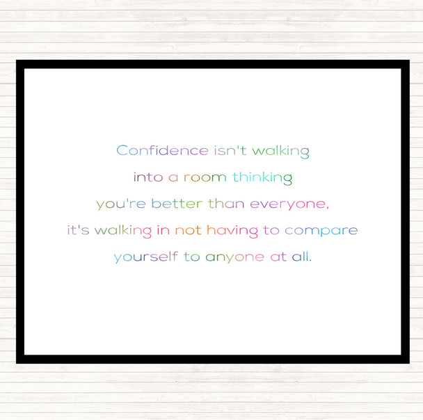 Confidence Rainbow Quote Placemat