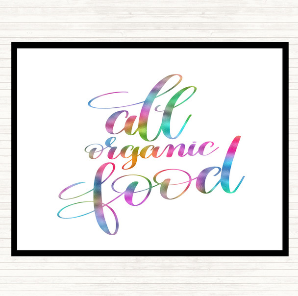 All Organic Food Rainbow Quote Placemat