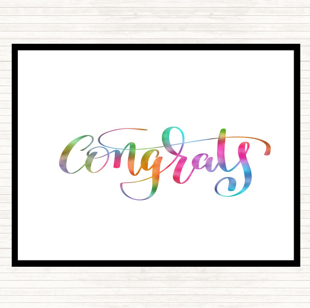 Congratulations Rainbow Quote Placemat