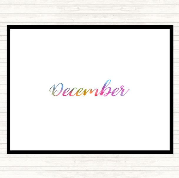 December Rainbow Quote Placemat