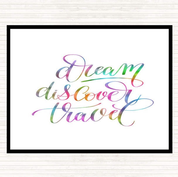 Discover Travel Rainbow Quote Placemat